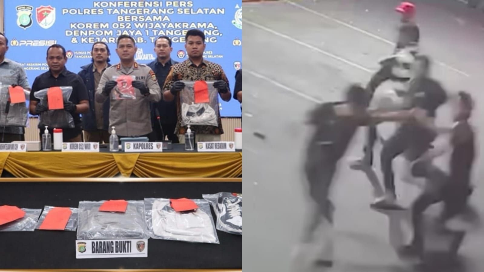 Kasus pengeroyokan dan penusukan prajurit TNI AD di Tangerang karena cekcok antrean sate taichan.