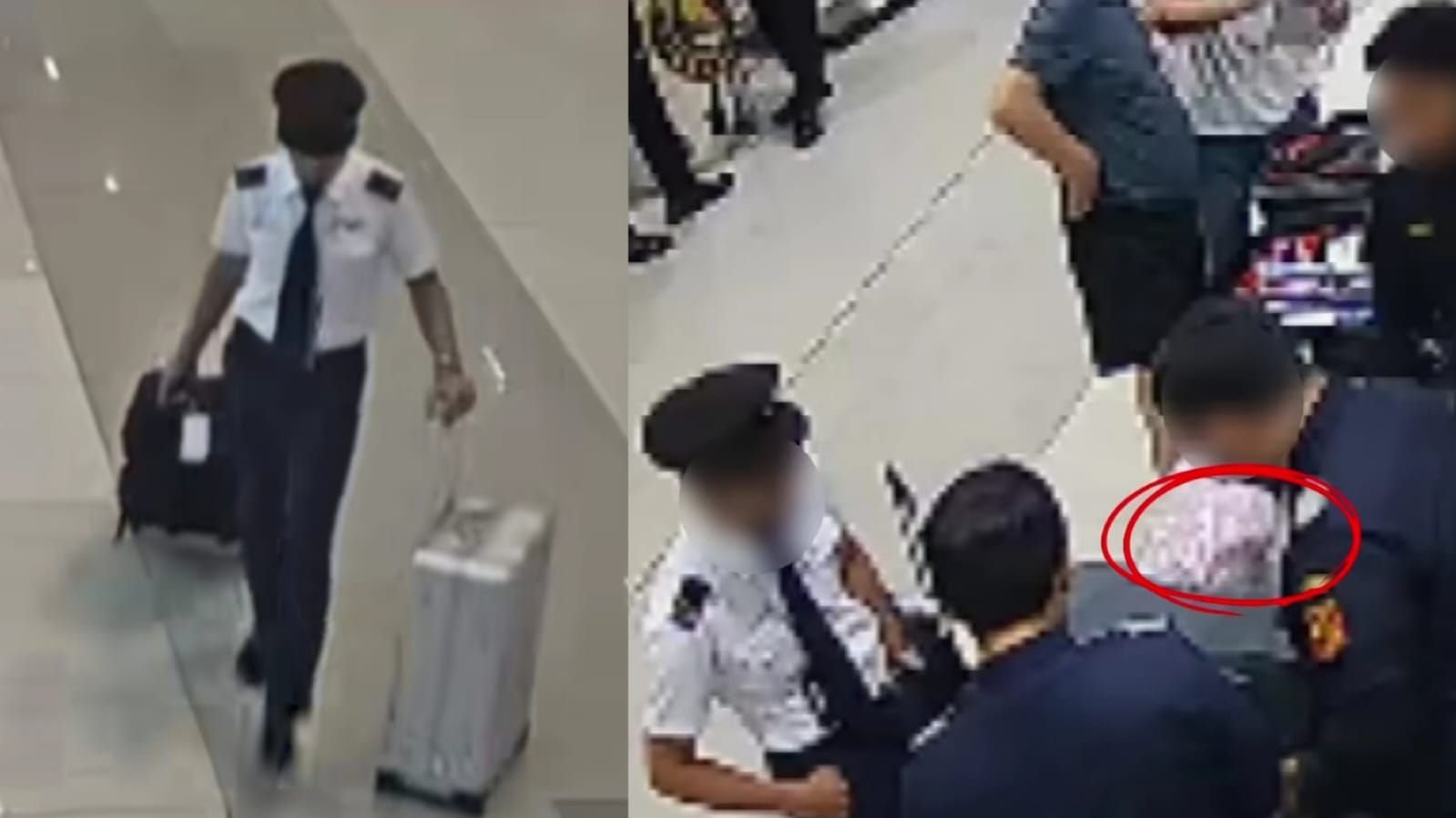 Rekaman CCTV saat kopilot dari Malaysia terciduk bawa 26 kilogram ekstasi.
