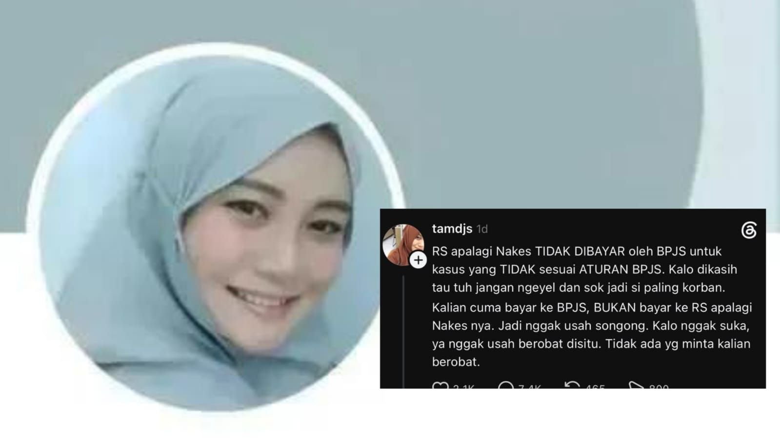 Nama Dokter Tamara Jasmine menjadi salah satu nakes yang jadi sorotan utas viral terkait BPJS Kesehatan di Threads.