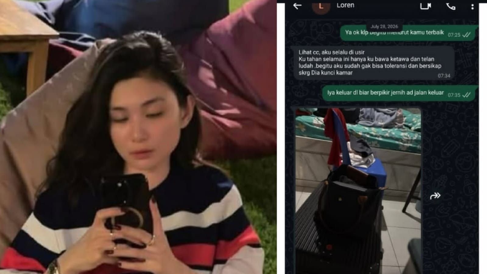 Pesan Winda Lorenza Gowasa kepada sahabat dekat mengenai kondisi di rumah mantan suaminya di Medan, Sumatera Utara.