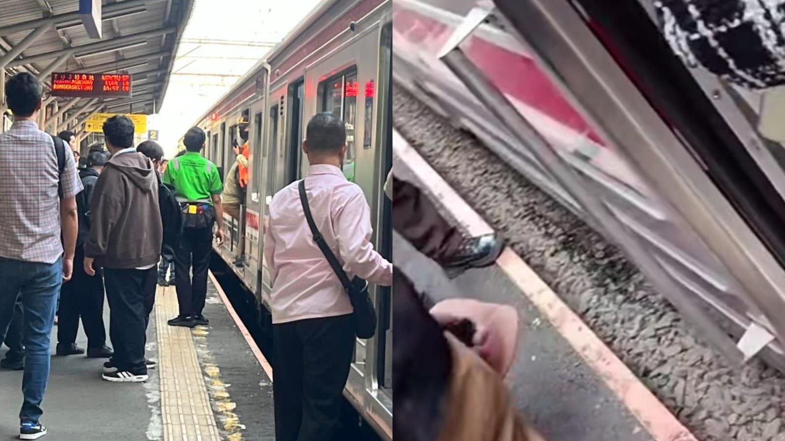 Siswi SMA tewaa tertemper KRL di Stasiun Jurangmangu, Ciputat, Tangerang Selatan.