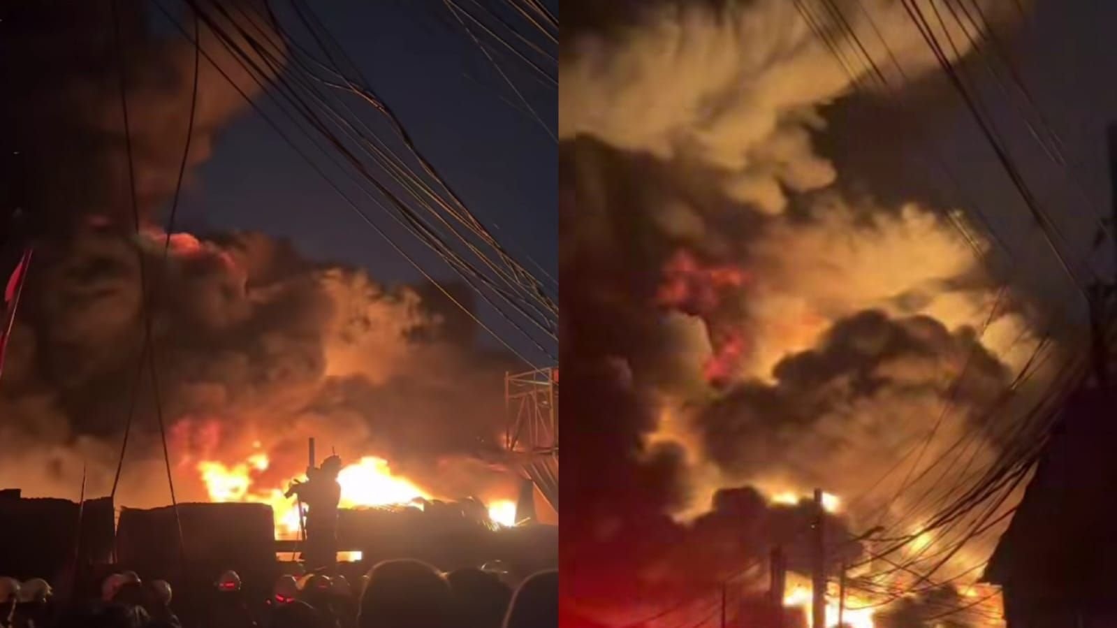 Kebakaran di pabrik bingkai di Pondok Kelapa, Jakarta Timur.