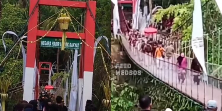 Kronologi Jembatan Pongpet Pangandaran Tetiba Runtuh saat Ramai-ramai Diresmikan Bupati Bareng Warganya