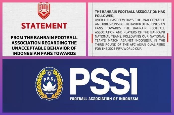 Potret pernyataan Federasi Sepak Bola Bahrain (BFA) kepada Asosiasi Sepak Bola Indonesia (PSSI) terkait tudingan fans Indonesia yang ‘galak’ di media sosial. Simak ulasan selengkapnya.
