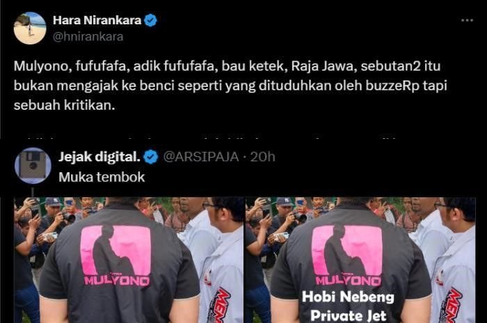 Tangkapan Layar Cuitan Netizen Terhadap Kaesang.