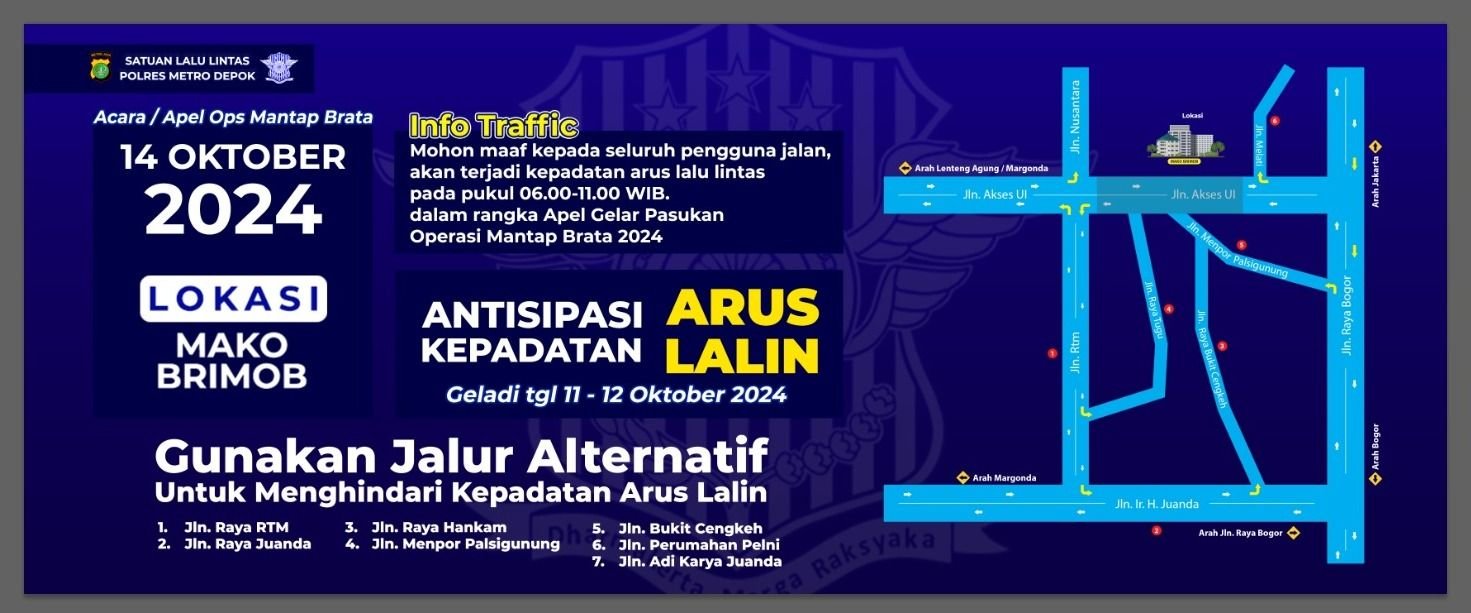 Rekayasa Lalu Lintas saat pelaksanaan Apel Operasi Mantap Brata 2024